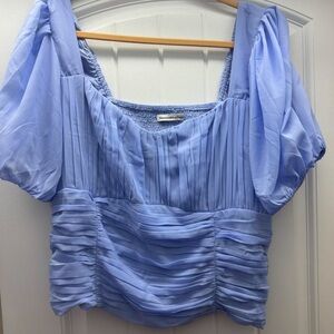 🦋(4/$40) A&F pleated ruched blue top XXL